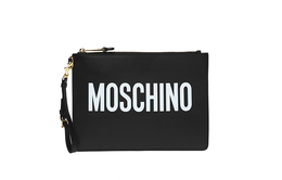 Moschino Гладкий клатч из коровьей кожи, унисекс, черный a8405-8001-1555