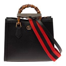 Gucci Кожаная сумка Diana через плечо, сумка-труба, унисекс, черная 702721-u3zdt-1260