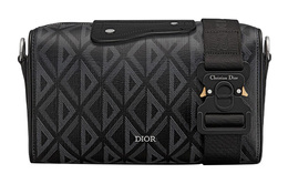 Christian Dior Сумка Lingot из гладкой коровьей кожи и серого хлопкового полотна, сумка на плечо, мужская, черная 1adpo249cdp-h43e