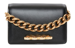 Alexander McQueen Сумка из телячьей кожи, сумка через плечо, мини-сумка для женщин, черная 708146-dytxb-1000