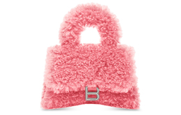 Balenciaga Женская мини-сумка через плечо из овчины Furryhourglass, розовая 676384210fp5812