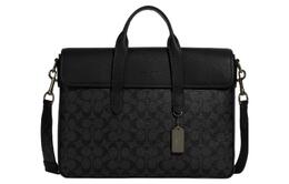 Coach Портфель-сумка Sullivan из коровьей кожи, сумка через плечо, большой размер, мужская, черная c9873-qbmi5