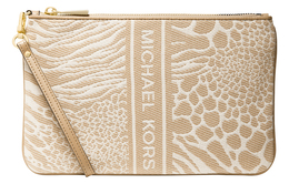 Michael Kors Женский клатч-туба Jet Set Charm Fabric, светло-бежевый/экрю 32t2gt9w3j-260