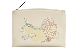 Hermes Кошелек Bazar Vide Ton Sac Calfskin Clutch Women's Cream White h083481ckaa