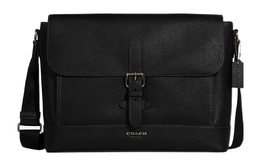 Coach Сумка-мессенджер Hudson Cow Leather через плечо, большая мужская, черная cb841-qbbk