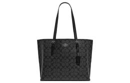 Coach Сумка-шоппер из искусственной кожи Mollie, сумка-шоппер, сумка на плечо, женская сумка-туба, черная 1665-svtsq