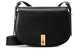 Кожаная седельная сумка через плечо женская черная Polo Ralph Lauren wapobag03520060