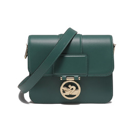 Longchamp Маленькая квадратная сумка из коровьей кожи, сумка через плечо, женский, небольшого размера, цвет буково-зеленый 10174hau139
