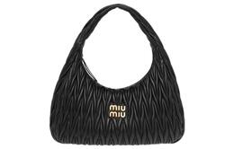 Miu Miu Сумка-хобо из кожи наппа, женская, черная 5bc132-n88-f0002-v-ooo