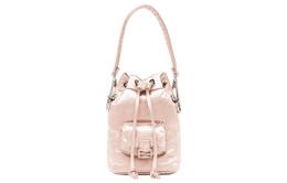 Fendi Сумка-ведро Mon Tresor из ткани с коровьей кожей, сумка через плечо, мини-сумка женская розовая 8bs010-a0w4-f0n1q