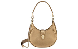 Bvlgari Сумка Serpenti Ellipse из телячьей кожи, сумка на плечо, сумка через плечо, маленькая женская, золотого цвета 292935
