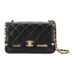 Chanel Сумка-клапан из овчины, сумка через плечо, женская, черная as3731-b10111-94305
