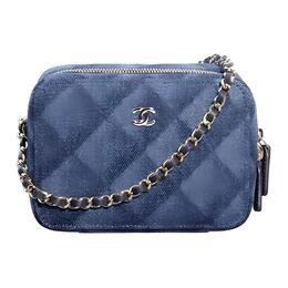 Chanel Женский клатч через плечо из денима 22BFW, темно-синий ap2426-b09077-nk307
