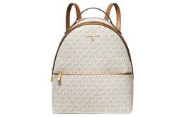 Michael Kors Рюкзак Valerie Coated Canvas среднего размера для женщин, ванильно-белый и желудево-коричневый 30f2g9vb2b-vanilla-acorn