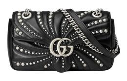 Gucci Сумка через плечо GG Marmont из кожи, женская, черная 443497-aabhl-1000