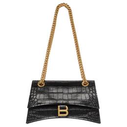 Balenciaga Сумка через плечо Crush Chain, маленькая, с тиснением под крокодила, черная 716351210ix1000
