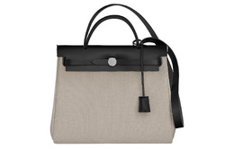 Hermes Сумка Herbag Zip из холста с кожаной сумкой, сумка на плечо, сумка через плечо унисекс, бетонно-серый/черный h078971ckbm