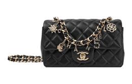 Chanel Сумка-цепочка из овчины с клапаном, на одно плечо, мини, женская, черная, открытая chanel660