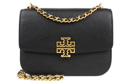 Сумка Britten из коровьей кожи через плечо, женская черная Tory Burch 140987-001