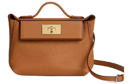 Hermes Сумка через плечо Evercolor Swift 24/24 из кожи, женская, золотисто-коричневая h082153cpai