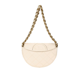 Tory Burch Мини-сумка Fleming Soft Crescent Bag, новая, кремовая 143575-122