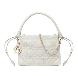 Сумка Lady Christian Dior из овчины Lady Christian Dior, сумка-мешок на одно плечо, мини, женская, белого цвета s0981onmj-m030