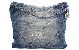 Chanel 22 сумки из потертого денима, мусорный мешок, сумка-шоппер, сумка через плечо, унисекс, стираный деним, синий as3261-b10439-nm981 牛仔蓝