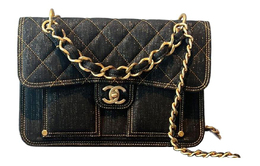 Chanel Сумка-мессенджер из джинсовой ткани, переносная сумка через плечо, сумка-мессенджер Tubas, женская, стираная, черная as3931-b10732-nn576