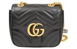 Gucci Сумка через плечо Marmont из кожи, женская, черная 739682-aabzc-1000