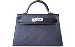 Hermes Сумка-тоут Kelly 2-го поколения из кожи Epsom, женская, мини-сумка через плечо, черная, Noir h071302ck89