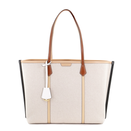 Tory Burch Сумка-шоппер Perry Canvas с кожаной сумкой-тоут, сумка для покупок, холщовая сумка, сумка на одно плечо, большая женская, цвета хаки 149766-924