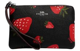 Coach Кошельки-клатчи из кожи с угловой молнией, маленькие, женские, черные ch535-sva47