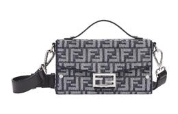 Fendi Сумка-багет из хлопка с телячьей кожей, через плечо, обычная мужская, темно-синяя 7va565-ama9-f1kac