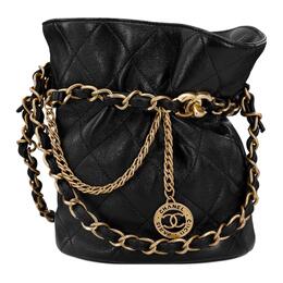 Chanel Сумка-ведро из овчины, переносная сумка через плечо, сумка через плечо, женская, черная, Trumpets as4002-b10669-94305