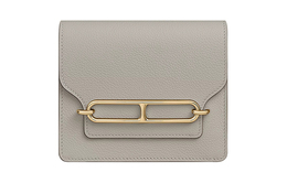 Hermes Сумка-кошелек Roulis Evercolor из телячьей кожи с носом свиньи, держатель карт, поясная сумка, кошелек для монет, женский, 8 л, Beton Glacier White h082053cp8l