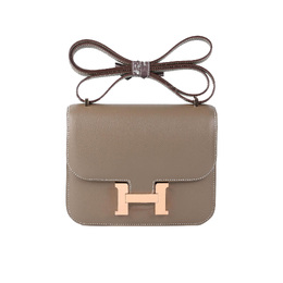 Hermes Сумка-мессенджер Constance Epsom Leather Crossbody Bag Mini, женская, размер 18, Etoupe, слон, серый h083905cd18
