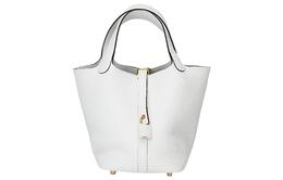 Hermes Сумка-корзина Clemence Bullock из кожи Picotin Lock, женская, 0U, новая, белая h056289cc0u-白锁