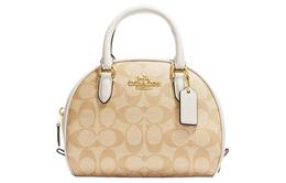 Coach Сумка Sydney Canvas с кожаным куполом, дамская сумочка, сумка через плечо, сумка через плечо, Trumpets, женская, цвет хаки ca591-imdqc