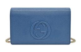 Gucci Сумка через плечо из телячьей кожи Litchi Grain, женская, синяя 598211-a7m0g-4231