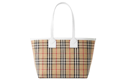 Burberry Сумка-тоут из коровьей кожи, сумка-шоппер, холщовая сумка, женские сумки, архив, бежевый/белый 80723311