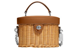 Coach Сумка-коробка Kay Leather, сумка через плечо, маленькая, женская, темно-коричневого цвета 1262-svvrp