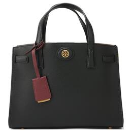 Tory Burch Сумка Robinson Litchi Grain Leather, сумка через плечо, женская сумка Trumpets, черная 143194-001