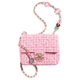 Chanel Сумка-клапан из мягкой шерстяной ткани, через плечо, мини, женская, розовая as3783-b10329-nm469