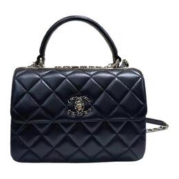 Chanel Модная женская сумка на одно плечо из овчины Cc, черная a92236-拼皮logo
