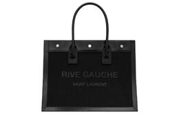 Saint Laurent Сумка-шоппер Rive Gauche Mesh с глянцевой кожей, женская, черная 743153-fabxi-1000