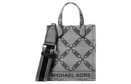 Michael Kors Сумка-шоппер Gigi Fabric Tote Bag, сумка-шоппер, сумка через плечо, очень маленькая женская, цвета экрю и черный 32f3s3gc4j-006