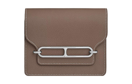 Hermes Кошелек-сумка Roulis Evercolor из телячьей кожи Pig Nose, женский, размер 18Etoupe, серый слон h082053ck18