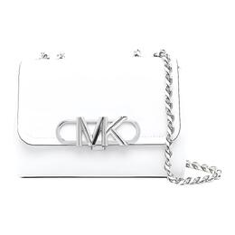 Michael Kors Сумка PARKER кожаная через плечо, женская, белого цвета, среднего размера 30f2s7ps6l-085