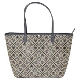 Tory Burch Сумка-тоут с монограммой на молнии синяя 152301-405