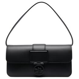 Longchamp Сумка-багет BOX-TROT из телячьей кожи на одно плечо, среднего размера, женская, черного цвета 10214hbw001
